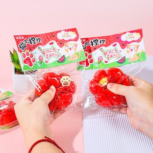 Summer Happy Watermelon Funny Design Anti-Stress Decompression Toy for 5-7 Years Cat Claw Squeeze Toy with Slow <b>Rebound</b> Parties - Product Image 2