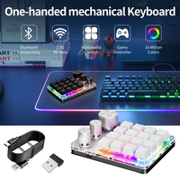 16 Tasten 3 Drehregler Mechanische Gaming-Tastatur USB-Kabelgebunden BT/Kabellos Programmierbare Makro-Mini-Tastatur Anpassbare Hot-Swap-Tastatur