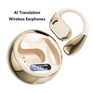 Écouteurs sportifs sans fil à conduction osseuse avec traduction IA, étanches, à fixation auriculaire, avec fonction de traduction IA - Product Image 1