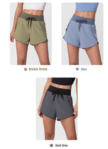 Pantaloncini da Corsa e Yoga 2-in-1 a Doppio Strato ad Asciugatura Rapida per Donna, con Coulisse e Orlo Fluido, <span class=keywords><strong>Abbigliamento</strong></span> Sportivo per Fitness - Product Image 6