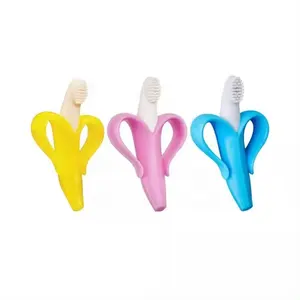 Fubon Food Grade Silicone Organic Baby Teethers BPA Free Banana Shape Baby Teether Silicone Teething Toys For Babies