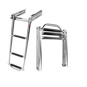 บันไดสแตนเลสแบบยืดหดได้สามตอน ปรับแต่งได้ ป้องกันการลื่น สำหรับเรือยอชท์และเรือไฟเบอร์กลาส - Product Image 4