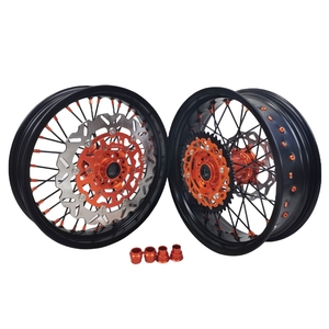 Juego de Ruedas <span class=keywords><strong>Supermotard</strong></span> Completas de Aleación de Aluminio CNC de 16 y 17 Pulgadas, Nuevas, con Buje, Llanta y Radios Delanteros y Traseros para <span class=keywords><strong>KTM</strong></span> <span class=keywords><strong>EXC</strong></span> 2017, Motocross - Product Image 4