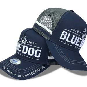Gorra Trucker de Pana Impermeable de 6 Paneles con Logotipo Bordado Personalizado Australiano de Buena Calidad, Rayas Grises, Estilo Deportivo, Perfil Alto, Tipo Béisbol - Product Image 2