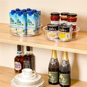 Tourne-disque en plastique transparent pour réfrigérateur de <span class=keywords><strong>cuisine</strong></span> et armoire de salle de bain organisateur conteneur de stockage des aliments pour l'utilisation de boissons - Product Image 4
