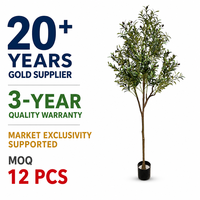Arbre d'olivier artificiel de 6 pieds pour salon, plante artificielle réaliste en pot avec tronc texturé pour décoration intérieure