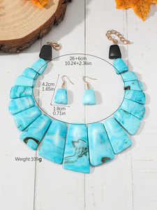 2024 joyería de moda <span class=keywords><strong>Retro</strong></span> exagerada collar de cadena único y conjunto de pendientes accesorios punk gargantilla de resina acrílica collares - Product Image 5