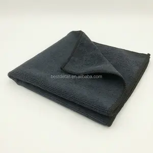 Hot Sale Cheap 300 GSM 40 cm x 40 cm All Purpose Cleaning Cloth Auto Detailing Car Detailing Black Microfiber Towel Car Wash