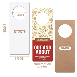 Sublimation Blanks Wood <strong>Door</strong> Sign Hanger &amp; <strong>Knob</strong> Hangers DIY Waterproof Eco-Friendly <strong>Door</strong> Tags for Home Office Hotel Restaurant - Product Image 3