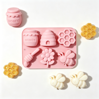 HY Bee Silikonform Hummel Schokoladenform Bonbonform Honigbienen-Blumenform für Kuchen Seife Kerzen Gips Herstellung Gießform