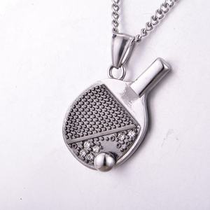 Colliers et pendentifs raquette de ping-pong en acier inoxydable 316L, accessoires de bijouterie, pendentif raquette de tennis, accessoires de sport - Product Image 2