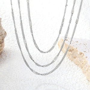 Collar de cadena de moda, aleación de zinc, minimalista, cadena sencilla para mujer, uso diario, color plata y oro, diseño geométrico - Product Image 3