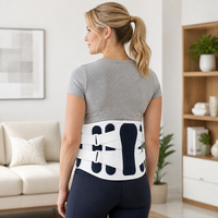 Soutien lombaire professionnel respirant et perforé pour adultes avec double sangle réglable pour le soutien quotidien de la posture du bas du dos