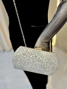 กระเป๋าคลัทช์ไข่มุกผู้หญิงสุดหรู ปี 2026 กระเป๋าถือคริสตัลประดับลูกปัดสำหรับงานกลางคืน กระเป๋าคลัทช์งานแต่งงานวิบวับ กระเป๋าสะพายโซ่ประดับเพชร - Product Image 5