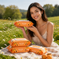 Lingettes humides écologiques et biodégradables en fibre de bambou, vente en gros, fourniture d'usine pour les voyages, l'extérieur et le nettoyage quotidien