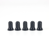 Prix d'usine Bouchon compte-gouttes en caoutchouc NBR pour flacon d'huile essentielle, avec bulbe en silicone et embout de pipette brillant