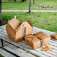 Boîte à lunch jetable pour emporter, en papier kraft avec laminage mat éponge, capacité 24-96 oz, pour restaurants et usage domestique