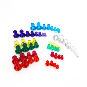 Neodymium Push Plastic Clear mini magnet Colourful transparent Pin Magnet Fridge and whiteboard