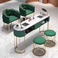 Table de manucure moderne et durable sur mesure avec bureau à ongles et chaise pour mobilier de salon, construction en panneau E1 et métal