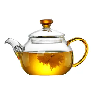 250ml Small Glass Tea Pots Heat-Resistant Kettle mit Color Handle Can Be Used Electric Ceramic Stove Boiling Flower Tea Pot