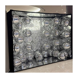 NIKA 파티 장식 실버 거울 사진 부스 상자 풍선 풍선 공 장식 잡지 배경 사진 부스 - Product Image 1