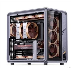 Boîtier de PC de jeu ATX en aluminium gris Jonsplus BO400 neuf - Product Image 4