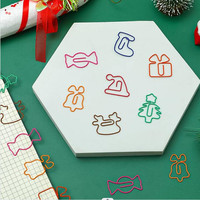 Marcapáginas de Metal para regalo de Navidad, Clip de papel colorido, creativo