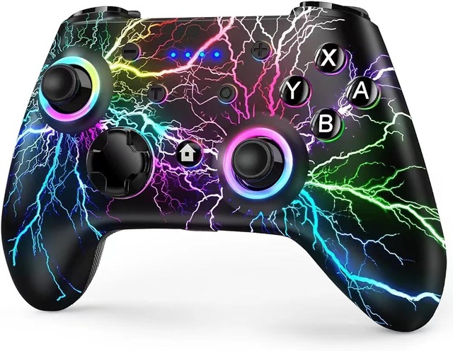TOPWOLF Pro Controller 600mAh Wireless BT Switch with Programmable Buttons & Joystick Compatible PC Games Gamepad