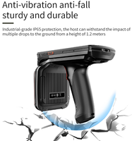Lector/Escritor RFID UHF Inalámbrico 4G de 5.7 Pulgadas con Pantalla Táctil LCD, Material Plástico, Resistente al Agua IP65, Sistema Operativo Android para Identificación de Activos