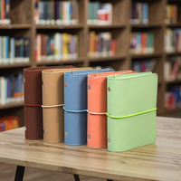 Carnet A7 à 5 anneaux, couverture rigide, portable, design artistique, couleurs vives, pour plans et journal, 80 feuilles