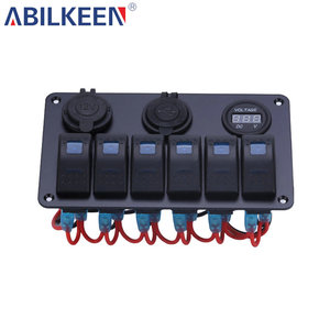 <span class=keywords><strong>Interruptor</strong></span> de circuito impermeable, Cargador <span class=keywords><strong>USB</strong></span> Dual, <span class=keywords><strong>interruptor</strong></span> basculante LED de 12V, Panel de <span class=keywords><strong>interruptor</strong></span> de 6 entradas para coche, barco marino - Product Image 1