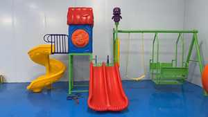 Direkter Werksverkauf: Outdoor-Spielplatzset für Kinder mit Kunststoffrutsche & Trampolinpark für Bildungsgärten & Parks, Alter 3-12 - Product Image 3
