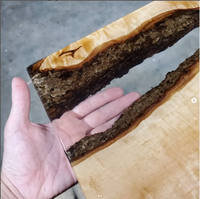 Adhésif et mastic en bois clair de cristal de fonte liquide de résine époxyde de dessus de table de rivière profonde pour le travail du bois