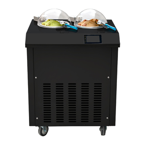 Коммерческая морозильная камера для мороженого, небольшая машина для мороженого, двойная трубка, жесткая нержавеющая сталь, фруктовый йогурт, Смешанная морозильная камера для мороженого - Product Image 5