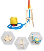 Simulateur spatial, lanceur de fusées à air en bois fait maison, équipement scientifique expérimental pour les enfants de 5 à 7 ans, aides pédagogiques DIY