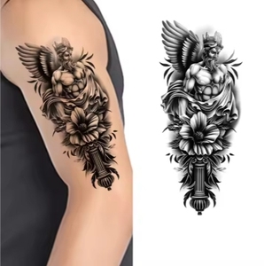 Pegatina <span class=keywords><strong>de</strong></span> tatuaje temporal personalizada para <span class=keywords><strong>hombre</strong></span>, negro, blanco, religioso, Calavera fresca, aplicación corporal, estilo Sexy, Material <span class=keywords><strong>de</strong></span> papel antisudor - Product Image 4