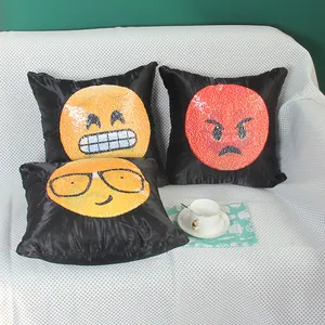 Funda de almohada de la cara cambiante Reversible emoji almohada cojín fundas de almohadas