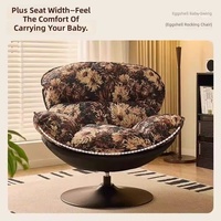 Fauteuil à bascule minimaliste en velours en forme d'œuf pour salon, balcon, chambre à coucher, chaise longue de détente pour adultes