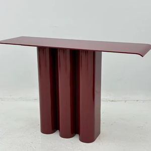<span class=keywords><strong>Console</strong></span> rétro-moderne laquée bordeaux à colonnes cannelées pour entrée, salon <span class=keywords><strong>de</strong></span> cocktails et décoration <span class=keywords><strong>de</strong></span> hall <span class=keywords><strong>de</strong></span> co-ventilation - Product Image 6