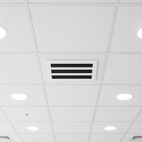 Diffuseur linéaire carré en aluminium industriel moderne à 2 fentes pour CVC, avec lames réglables pour retour d'air au plafond, sous-sol et entrepôt