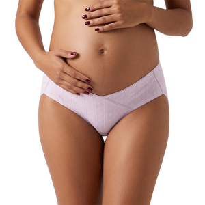 Culottes de maternité en coton prêtes à être expédiées, taille basse, sous-vêtements de grossesse sans couture, respirants, antibactériens, avec soutien du ventre - Product Image 3