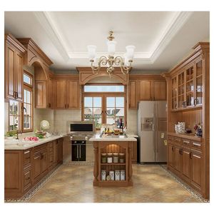 Ensemble de <span class=keywords><strong>menuiserie</strong></span> résidentielle de luxe moderne pour les projets de constructeurs et de développeurs, armoires de cuisine en bois massif - Product Image 4