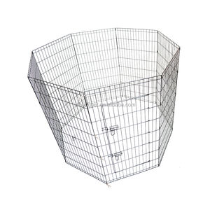 Taman pagar logam olahraga anjing peliharaan cocok untuk kawat lipat kandang anjing kawat pena latihan pagar anjing logam segi delapan - Product Image 3