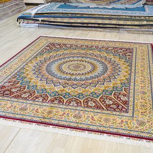 Grand <span class=keywords><strong>tapis</strong></span> en soie noué à la main <span class=keywords><strong>de</strong></span> 244x305 cm, motif médaillon, adapté aux enfants, <span class=keywords><strong>tapis</strong></span> rouge <span class=keywords><strong>de</strong></span> luxe - Product Image 3