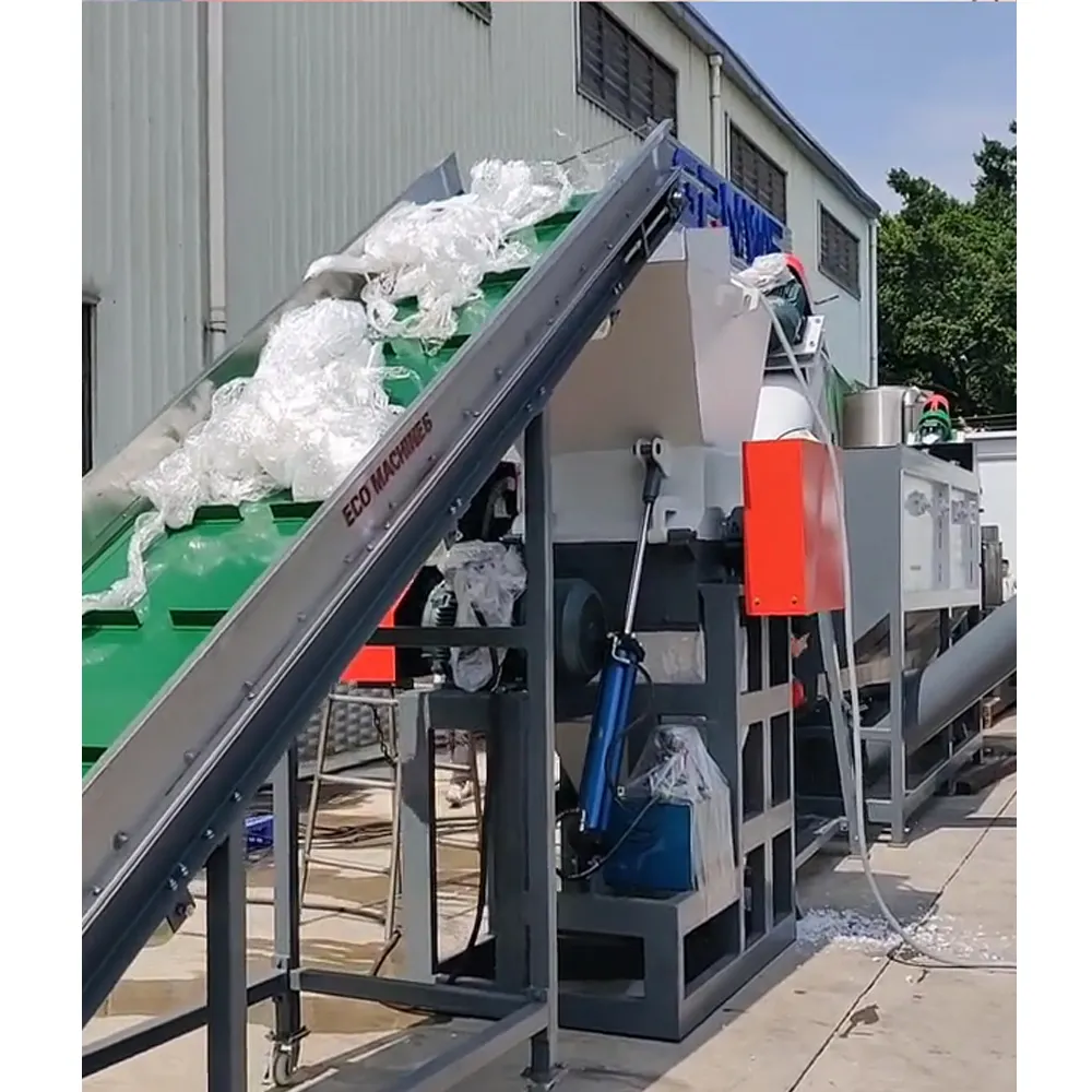 फिल्म कुचल धोने सुखाने रीसाइक्लिंग उपकरण लाइन चीन में प्लास्टिक रीसाइक्लिंग प्लांट