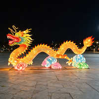 Leuchtende Drachen-Laterne Traditionelle Chinesische Loong-Laterne aus Seide für Neujahrsfeste und Veranstaltungen