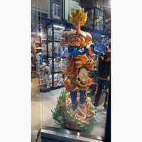 Statue de Goku en résine grandeur nature, figurine d'action en fibre de verre, Dragon Ball, dessin animé, sculpture d'anime à vendre