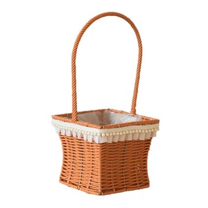 <b>Wicker</b> hand-woven flower and dried flower <b>basket</b>, perfect for living room decoration, souvenirs, picnics, and photo storage. - Product Image 4