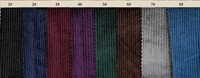 Tissu en velours côtelé polyester, élasthanne et lurex avec fines cannelures métalliques pour robes, chaussures et sacs