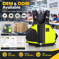 Gilet de sauvetage commercial pour rafting en eaux vives avec une flottabilité élevée de 150N, en Oxford 600D, pour le kayak, le sauvetage en rivière et les sports nautiques